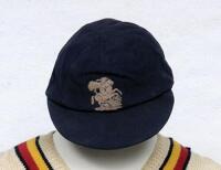 Kenneth Cranston. Lancashire &amp; England 1947-1948. M.C.C. touring cap worn by Cranston on the tour of the West Indies in 1947/48. The navy blue cap, by Simpson of Piccadilly, with central emblem of St. George &amp; the Dragon to front. 'K. Cranston' ha