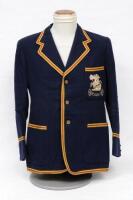 Kenneth Cranston. Lancashire &amp; England 1947-1948. Official M.C.C. touring blazer worn by Cranston on the tour of the West Indies in 1947/48. The navy blue blazer, by Simpson of Piccadilly, with embroidered M.C.C. emblem in white of St George &amp; Dra