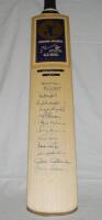 Australia tour to England 1977. 'Crown Sports Glenn Turner G.T.100' full size bat very nicely signed in blue ink to the face by thirteen members of the Australian touring party. Signatures are Chappell (Captain), Walker, Bright, McCosker, Sergeant, Thomso