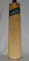 Middlesex C.C.C. County Champions 1976. Slazenger Harrow size bat very nicely signed to the face by twelve members of the Middlesex Championship winning team. Signatures are Brearley (Captain), Smith, Radley, Featherstone, Selvey, Edmonds, Gatting, Butche