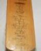 England v Australia 1997. Full size Duncan Fearnley 'Cornhill Insurance Test Series 1997' bat signed to the face by twelve members of the England team and seventeen members of the Australian touring party. Signatures include Atherton, Hussain, Stewart, Th - 3