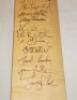 Cricket World Cup 1999. West Indies, New Zealand and South Africa. Three full size Gunn &amp; Moore official 'Autographing' bat signed by the three World Cup squads. Signatures include Lara, Ambrose, Adams, Campbell, Fleming, Astle, Cairns, Parore, Cronj - 9