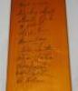 West Indies tour to England 1957. Full size Stuart Surridge 'Peter May Autograph' bat fully and nicely signed in ink to the face by all seventeen members of the West Indies touring party. Signatures are Goddard (Captain), Walcott, Dewdney, Ganteaume, Atki - 3
