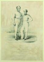 'Portraits of Alfred Mynn, Esqr. and N. Felix Esqr. taken just previous to their playing the return single match for the Championship of England at Bromley, Kent. Septr. 29th 1846'. Large excellent lithograph of the two players, one holding a bat, the oth