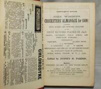 Wisden Cricketers' Almanack 1899. 36th edition. Bound in red boards, lacking original paper wrappers, with gilt titles to spine. Some wear to boards otherwise in good condition. Book plate of George Henry Wood to inside front board - cricket