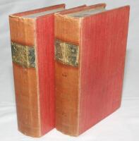 Wisden Cricketers' Almanack 1903 and 1904. 40th &amp; 41st editions. Bound in red boards, lacking original paper wrappers, with gilt titles to spine. Some wear to boards, some breaking to front and rear internal hinges of the 1903 edition, faults to odd p