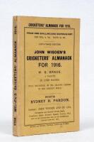 Wisden Cricketers' Almanack 1916. 53rd edition. Original paper wrappers. Some very minor wear to wrappers and minor wear and slight age toning to the spine otherwise in very good condition. Rare war-time edition - cricket