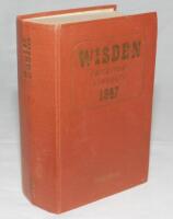 Wisden Cricketers' Almanack 1947. Original hardback. Minor wear to boards, some dulling to gilt titles on the front board and spine paper, light crease to spine paper, some breaking to front and rear hinges, some usual browning to pages otherwise in good 