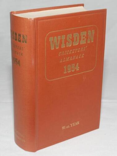 Wisden Cricketers' Almanack 1954. Original hardback. Very good condition - cricket
