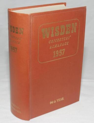 Wisden Cricketers' Almanack 1957. Original hardback. Very good condition - cricket