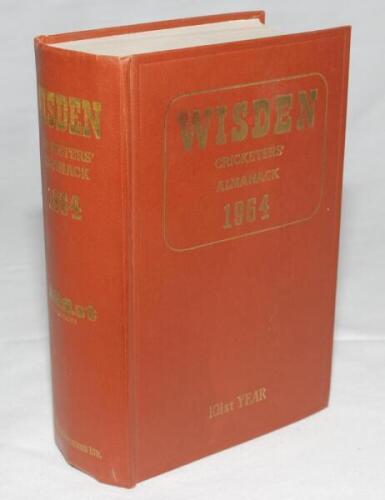 Wisden Cricketers' Almanack 1964. Original hardback. Minor marks to front board otherwise in good/very good condition - cricket
