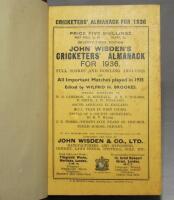 Wisden Cricketers' Almanack 1936. 73rd edition. Bound in dark brown boards, with original wrappers, titles in gilt to spine. Minor soiling and light foxing to wrappers, slight staining to page block edge otherwise in good/very good condition - cricket