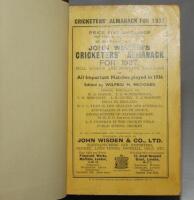 Wisden Cricketers' Almanack 1937. 74th edition. Bound in dark brown boards, with original wrappers, titles in gilt to spine. Minor soiling to wrappers otherwise in good/very good condition - cricket