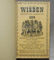 Wisden Cricketers' Almanack 1939. 76th edition. Bound in dark brown boards, with original cloth covers, titles in gilt to spine. Good condition - cricket