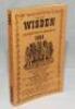 Wisden Cricketers' Almanack 1944. 81st Edition. Original limp cloth covers. Only 5600 paper copies printed in this war year. Very good condition. Rare war-time edition - cricket