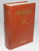 Wisden Cricketers' Almanack 1961. Original hardback. Good/very good condition - cricket