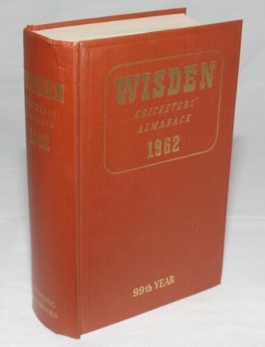 Wisden Cricketers' Almanack 1962. Original hardback. Light production crease to head spine paper otherwise in very good condition - cricket