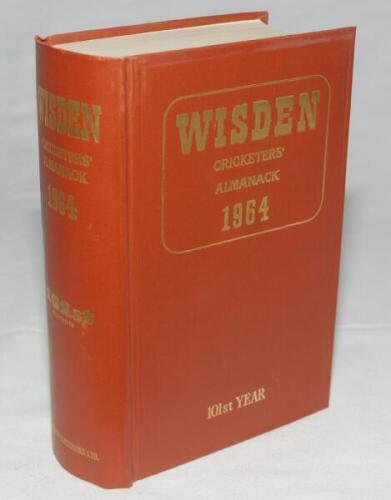 Wisden Cricketers' Almanack 1964. Original hardback. Very good condition - cricket
