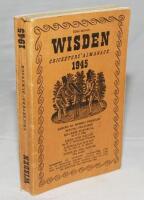 Wisden Cricketers' Almanack 1945. 82nd Edition. Original limp cloth covers. Only 6500 paper copies printed in this war year. Broken front internal hinge otherwise in good/very good condition. Rare war-time edition - cricket