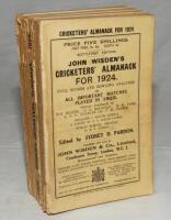 Wisden Cricketers' Almanack 1924. 61st edition. Original paper wrappers. Front wrapper detached, broken book block, page sections becoming loose, minor loss to spine paper otherwise in good+ condition - cricket