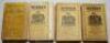 Wisden Cricketers' Almanack 1937, 1938, 1939 and 1940. 74th-77th editions. Original paper wrappers and original cloth covers. The 1937 and 1938 editions in poor condition, the 1937 edition does appear complete, the 1938 edition lacking around 12 pages at 