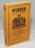 Wisden Cricketers' Almanack 1941. 78th edition. Original limp cloth covers. Only 3200 paper copies printed in this war year. Slight wear and slight breaking to front internal hinge, some light soiling to page block edge otherwise in good/very good conditi