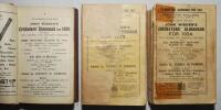 Wisden Cricketers' Almanack 1920, 1923 and 1924. 57th, 60th and 61st editions. The 1920 edition bound in red boards, lacking original paper wrappers, gilt titles to spine, red speckled page edges. Breaking to spine, soiling to first few pages, lacking pho