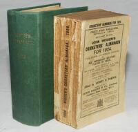 Wisden Cricketers' Almanack 1924 &amp; 1925. 61st &amp; 62nd editions. The 1924 edition with original paper wrappers, breaking to book block, page sections becoming loose, wear and loss to spine paper, minor wear to wrappers otherwise in good condition. T