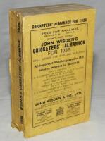 Wisden Cricketers' Almanack 1936. 73rd edition. Original paper wrappers. Some bowing to spine, very minor wear to boards and spine paper otherwise in good/very good condition - cricket