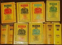 Wisden Cricketers' Almanack 1971 to 2004. Original hardback with dustwrapper. The majority of the editions have had there boards and spines encased in plastic protective film, which are not removable. The 1974 is a softback edition, there are duplicate co
