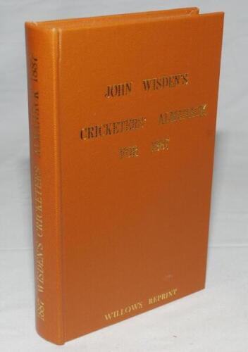 Wisden Cricketers' Almanack 1887. Willows softback reprint (1989) in light brown hardback covers with gilt lettering. Limited edition 467/500. Good/very good condition - cricket