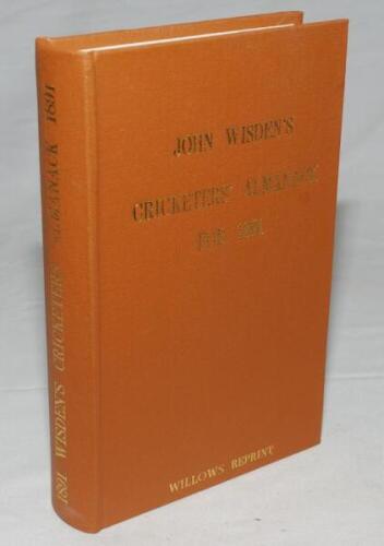 Wisden Cricketers' Almanack 1891. Willows softback reprint (1991) in light brown hardback covers with gilt lettering. Limited edition 313/500. Very good condition - cricket