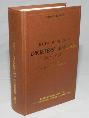 Wisden Cricketers' Almanack 1903. Willows hardback reprint (1997) in dark brown boards with gilt lettering. Limited edition 467/500. Very good condition - cricket