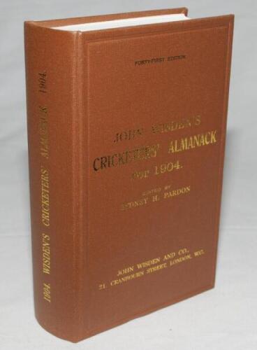 Wisden Cricketers' Almanack 1904. Willows hardback reprint (1998) in dark brown boards with gilt lettering. Limited edition 441/500. Very good condition - cricket