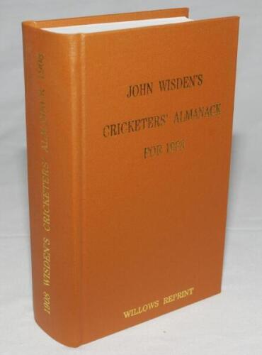 Wisden Cricketers' Almanack 1908. Willows softback reprint (2000) in light brown hardback covers with gilt lettering. Limited edition 294/500. Very good condition - cricket