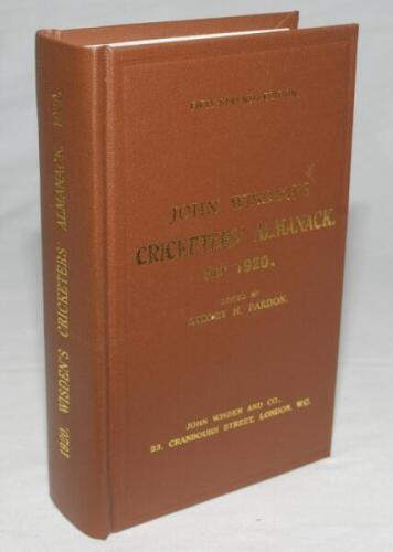 Wisden Cricketers' Almanack 1920. Willows hardback reprint (2003) in dark brown boards with gilt lettering. Limited edition 203/500. Very good condition - cricket