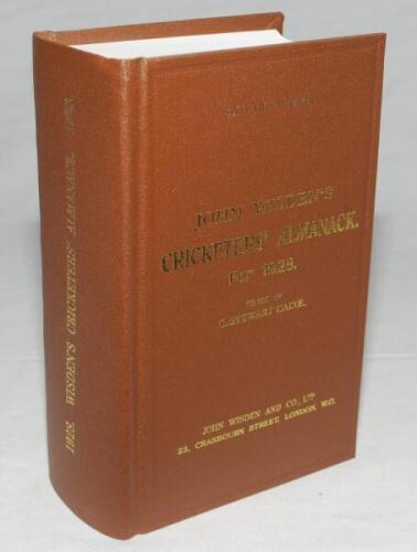 Wisden Cricketers' Almanack 1928. Willows hardback reprint (2008) in dark brown boards with gilt lettering. Limited edition 331/500. Very good condition - cricket