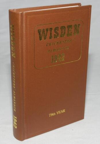 Wisden Cricketers' Almanack 1942. Willows hardback reprint (1999) in dark brown boards with gilt lettering. Limited edition 275/500. Very good condition - cricket