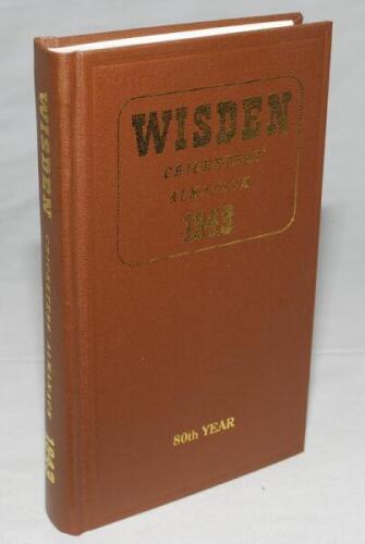 Wisden Cricketers' Almanack 1943. Willows hardback reprint (2000) in dark brown boards with gilt lettering. Limited edition 228/500. Very good condition - cricket