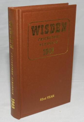 Wisden Cricketers' Almanack 1945. Willows hardback reprint (2000) with gilt lettering. Limited edition 455/500. Very good condition - cricket