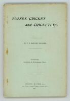 'Sussex Cricket and Cricketers'. F.S. Ashley-Cooper. Merritt &amp; Hatcher Ltd., London 1901. Limited edition of only thirty copies produced, this being number twenty six. Original pale green paper wrappers. Comprises a series of seven articles by Ashley-