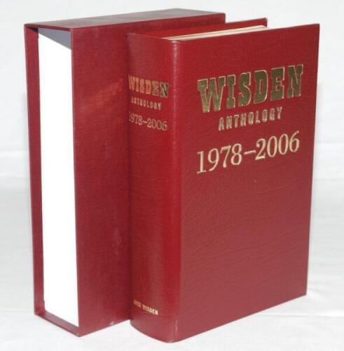 Wisden Anthology 1978-2006. Leather bound limited edition no. 145/300, gilt to all page edges in slipcase. Signed to title page by the editor, Stephen Moss, and former editors of Wisden, Matthew Engel, Tim De Lisle and Graeme Wright. Excellent condition -