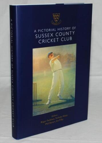 'A Pictorial History of Sussex County Cricket Club'. Edited by Roger Packham, Nicholas Sharp, Phil Barnes and John Filby. Hove 2014. Limited edition no. 53/175. Good dustwrapper. Signed to the Captains/ limitation page by fourteen former Sussex captains. 
