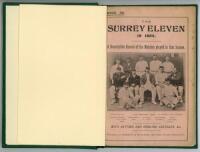 'The Surrey Eleven in 1895. A Descriptive Record of the Matches Played in that Season'. James L. McCance. Merritt &amp; Hatcher, London 1896. 60pp Bound in modern green cloth, original decorative paper wrappers retained. Pages complete. Padwick 2687. Good