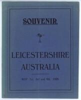 'Souvenir. Leicestershire v. Australia. May 1st, 3rd and 4th, 1926'. Published by George Johnson &amp; Co., Leicester. Large format 16pp pre-match brochure comprising portraits of the Australian touring party and the Leicestershire team, scorecard of the 