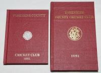 Yorkshire County Cricket Club. Two limited edition facsimile reproductions of yearbooks for 1893 (first year of issue), limited edition no. 86/150 published 1990, and 1894 (second year of issue), no. 66/100 published 1992. Both titles in red cloth, gilts 