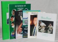 Pakistan. Khadim Hussain Baloch. Six titles by Baloch, two signed by the author. Signed titles are 'The Hunt for Peace', Karachi 1997, and 'Imran's Summer of Fulfilment', London 1987, limited edition no. 1499/1500. Other titles are 'Summer of Swing' 1992.