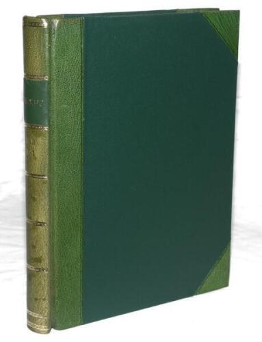'Cricket: A Weekly Record of the Game'. Volume II, 16th February to 27th December 1883 bound in modern green quarter leather complete with title and contents pages. Small loss to corner of p.45, odd minor annotations to pages, otherwise in very good condi