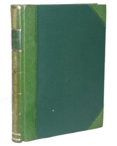 'Cricket: A Weekly Record of the Game'. Volume XV, January to December 1896 bound in modern green quarter leather complete with title and contents pages. Age toning to pages, otherwise in very good condition - cricket