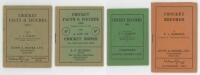 'Cricket Facts &amp; Figures' 1935 &amp; 1936, and 'Cricket Records' 1938 &amp; 1946. Four small booklets of statistical records, each compiled by E.L. Roberts for Gunn &amp; Moore Ltd., Nottingham. Rusting to staples, minor age toning, otherwise in good/
